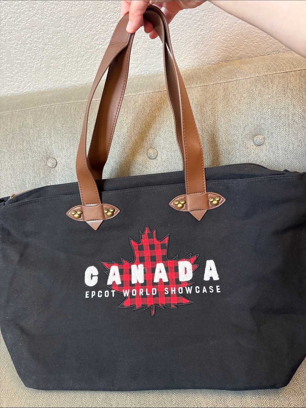 Disney Epcot Canada Black Tote Bag